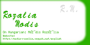 rozalia modis business card